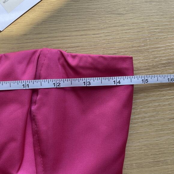 NWT WeWoreWhat x Revolve Strapless Feathered Gown Slit Womens Size 2 Hot Pink - Picture 3 of 9